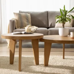 Amaia Ensemble de 2 tables basses en bois massif de manguier