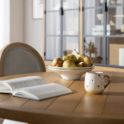 Amaia Table à manger ronde en bois massif de manguier