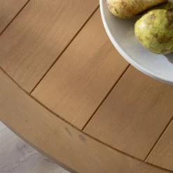Amaia Table à manger ronde en bois massif de manguier