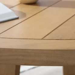 Amaia Table à manger ronde en bois massif de manguier