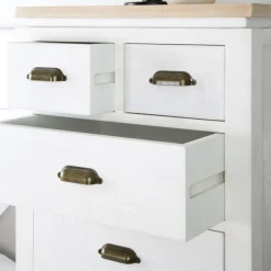Avelin Commode blanc et naturel