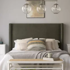 Berek Tête de lit velours côtelé pour lit de 15