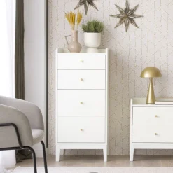 Berna Commode en bois laqué blanc