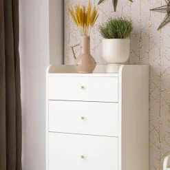 Berna Commode en bois laqué blanc