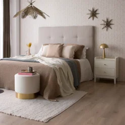 Berna Table de chevet en bois laqué blanc