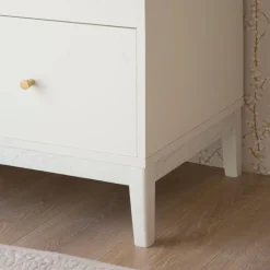 Berna Table de chevet en bois laqué blanc