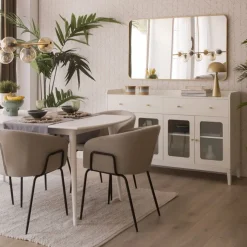 Berna Vitrine en bois laqué blanc