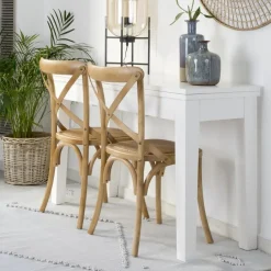 Bihar Chaise en bois massif d'orme couleur naturelle