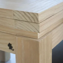 Blay Table à manger extensible carrée 90/180 en bois couleur naturelle