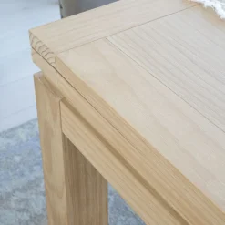 Blay Table à manger extensible carrée 90/180 en bois couleur naturelle