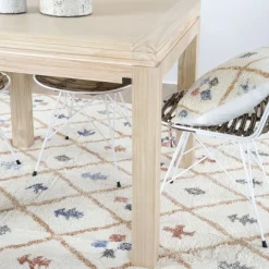 Blay Table à manger extensible carrée 90/180 en bois couleur naturelle