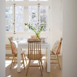 Blay Table &agrave; manger carrée extensible 90/180 en bois laqué blanc