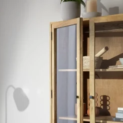 Boréal Vitrine en bois massif de manguier et métal