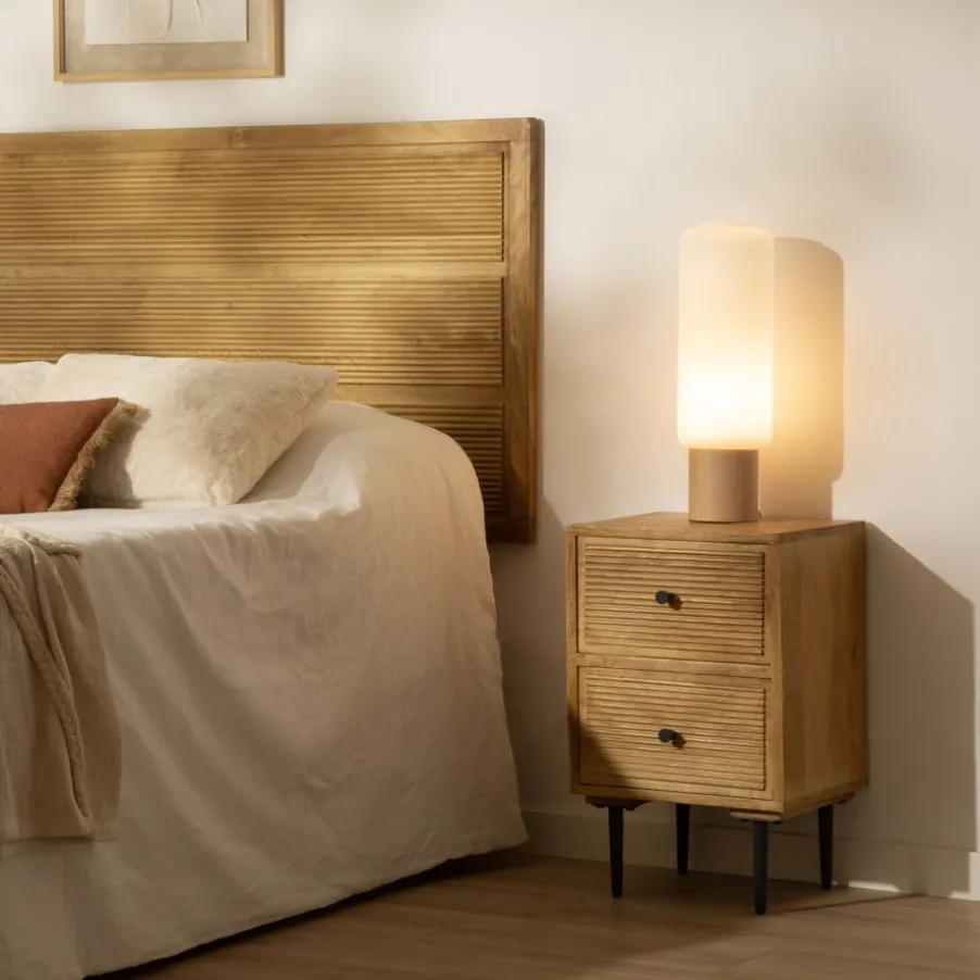 Boreal Table de nuit en bois massif de manguier et métal
