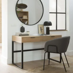 Coimbra Bureau en bois et métal avec tiroirs