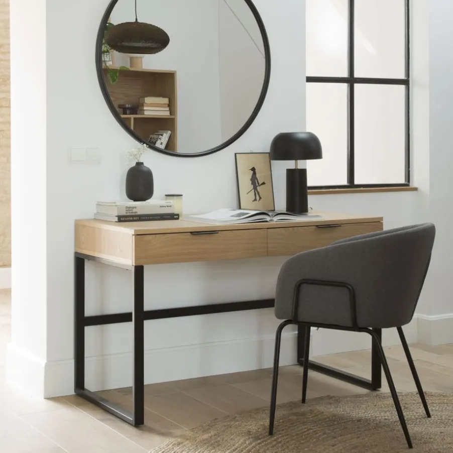 Coimbra Bureau en bois et métal avec tiroirs