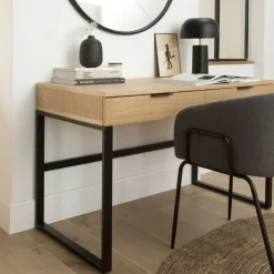 Coimbra Bureau en bois et métal avec tiroirs