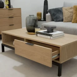 Coimbra Table basse en bois et métal