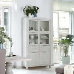 Cuzco Vitrine en bois massif blanc wild