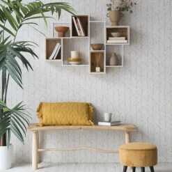 Dallas étagère murale en bois et métal blanc