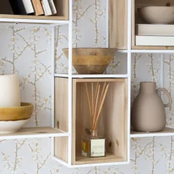 Dallas étagère murale en bois et métal blanc