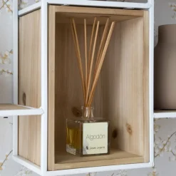 Dallas étagère murale en bois et métal blanc