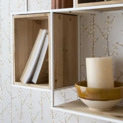 Dallas étagère murale en bois et métal blanc