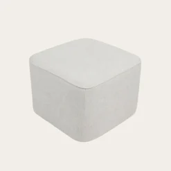 Dominique Puf de sal&oacute;n cuadrado tapizado beige