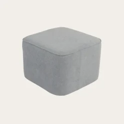 Dominique Puf de sal&oacute;n cuadrado tapizado gris