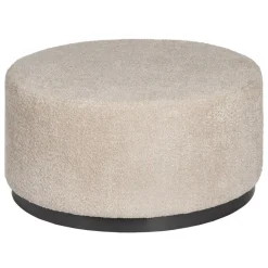 Duzas Pouf de salon en tissu et métal