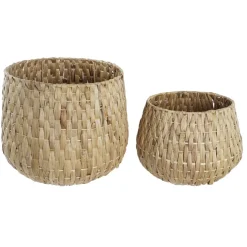 Elmes Ensemble de 2 pots de fleurs en fibre naturelle