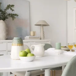 Ensemble De table extensible didier et 4 chaises de salle &agrave; manger beige beirut