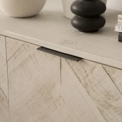 Enzo Buffet en bois massif et métal couleur blanc wild