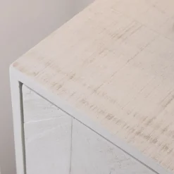 Enzo Commode en bois massif et métal couleur blanc wild