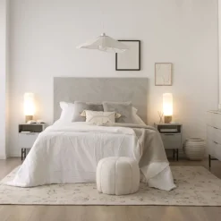 Enzo Table de nuit en bois massif et métal couleur blanc wild