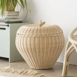 Fruit Panier en rotin naturel en forme de pomme