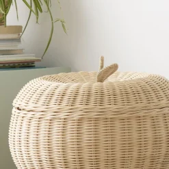 Fruit Panier en rotin naturel en forme de pomme