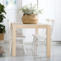 Gael Table &agrave; manger extensible rectangulaire 120/170 en bois naturel