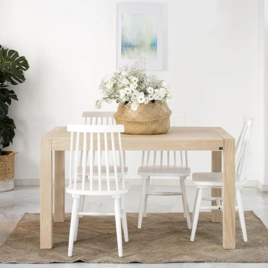 Gael Table à manger extensible rectangulaire 140/190 en bois couleur naturelle