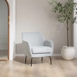 Gali Fauteuil gris avec pieds en métal