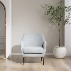 Gali Fauteuil gris avec pieds en métal