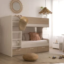 Hansel Lit avec tiroirs pour matelas de 90x190 avec échelle à gauche