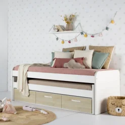 Hansel Lit superposé avec tiroirs pour matelas de 90