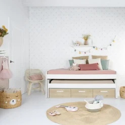 Hansel Lit superposé avec tiroirs pour matelas de 90