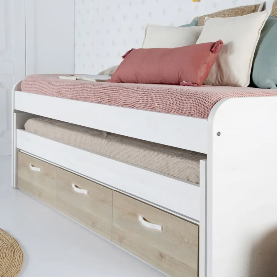 Hansel Lit superposé avec tiroirs pour matelas de 90