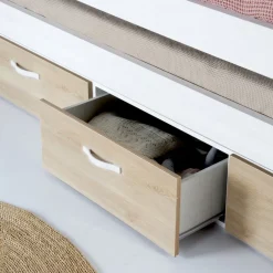 Hansel Lit superposé avec tiroirs pour matelas de 90