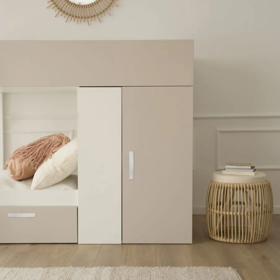Hansel Train avec 2 lits et rangement à droite pour matelas de 90x190