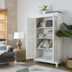 Indira Armoire en bois massif sculpté de manguier