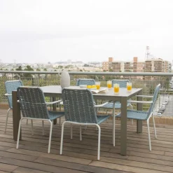 Inset Table de jardin rectangulaire en aluminium