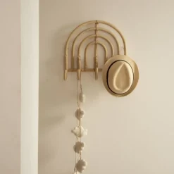 Iris Porte-manteau mural en rotin naturel
